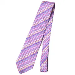 JOHN COMFORT ジョンコンフォート イギリス製 チェックシルクネクタイ PINK/PURPLE g21421のサムネイル