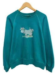 Lee (リー) アニマルプリントスエット トレーナー ラグラン USA製 90S 古着 ビンテージ XL グリーン レディース/045