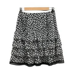 M'S GRACY(エムズグレイシー) ミニスカート サイズ36 S レディース美品  白×黒×グレー 花柄/フリルのサムネイル