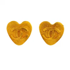 【6jdb0107-k】シャネル イヤリング ヴィンテージ ココマーク ハートモチーフ GPメッキ ゴールド【中古】レディース