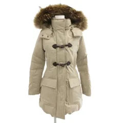 エトレゴ HETREGO ダウンコート 38 ウールメルトン トグルボタン フード ロング ベージュ /AE IBO86