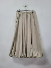 アイボリー ベージュ バルーン ロング スカート