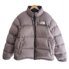 ザノースフェイス THE NORTH FACE 1996 レトロ ヌプシ ダウンジャケット ロゴ 刺繍 ナイロン フード収納 L カーキ ベージュ 系 0222
