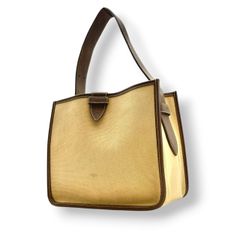 【美品】ヴァジック VASIC ワンショルダーバッグ トートバッグ キャンバス レザー ベージュ ブラウン 茶色 切替 デザイン ビンテージ クラシック エレガント 上品 都会的 モダン 自立可 鞄 肩掛け 手提げ レディース お出かけ デイリー S85 美品】ヴァジック VASIC ワンショルダーバッグ トートバッグ
