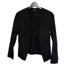  セオリー Theory レディース ノーカラージャケット リネン ストレッチ 0 ブラック 01-7104133【ZY2】