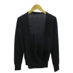 マテリア MATERIA ニット カーディガン ウール 長袖 38 黒 ブラック 0921 ■YHS5