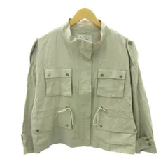 ナノユニバース nano universe 美品 ジャケット ブルゾン コットン リネン混 38 ベージュ 1002 ■YHS5