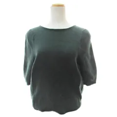 デプレ DES PRES トゥモローランド ハイツイストコットンミラノリブ パフスリーブプルオーバー カットソー 半袖 S 緑 22-02-12-02301 1218