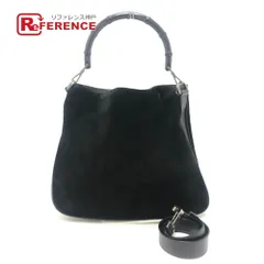 GUCCI グッチ ショルダーバッグ バンブー 2404 レザー/スエード ブラック