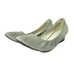 コールハーン COLE HAAN パンプス シューズ ウェッジソール ラウンドトゥ スエード グレー 0908 ■YHS2