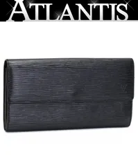 ルイヴィトン Louis Vuitton ポシェット・ポルトモネカルトクレディ ファスナー長財布 エピ 黒 M63572 【74485】