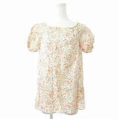 イエナ IENA 美品 プルオーバー シャツ ブラウス 半袖 花柄 シャーリング ベージュ 0703