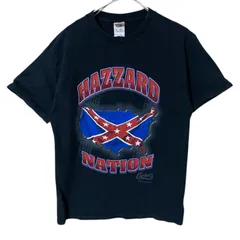 CHM メンズ レディース ユニセックス 古着 FRUIT OF THE LOOM ヘビーコットン Tシャツ Mサイズ ブラック HAZZARD NATION プリント 半袖 USA風デザイン バックプリント カジュアル