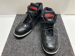 プラダ レザー ハイカットスニーカー 8ハーフ 牛革 ネイビー - メルカリ