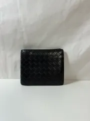 ボッテガ・ヴェネタ イントレチャート 二つ折り財布 ダークブラウン (OS)