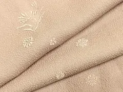 平和屋着物●上質な色無地　草花地紋　石竹色　正絹　逸品　AABH4818fy