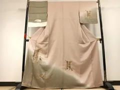 平和屋着物●訪問着　蘇州刺繍　几帳花文　暈し染め　金彩　反端付き　正絹　逸品　AABH4830fy 平和屋着物○訪問着 蘇州刺繍 几帳花文 暈し染め 金彩 反端付き 正絹
