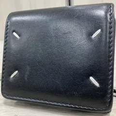 Maison Margiela/ニつ折り財布　メゾンマルジェラ ブラック 黒　4ステッチ コンパクトウォレット