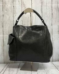 美品】B.stuff 馬革 メッシュ ハンドバッグ グリーン トートバッグ