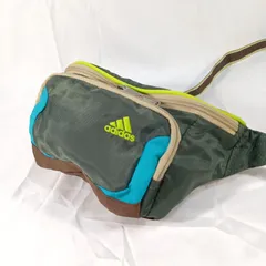 【良品】オールドアディダス ウエストポーチ 緑 茶 Y2K テック系 00s 希少