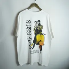 正規 STUSSY DESIGNS ステューシー 21SS ローマの休日 プリント 半袖 Tシャツ クルーネック カットソー 復刻 白 L 本物 920P★2