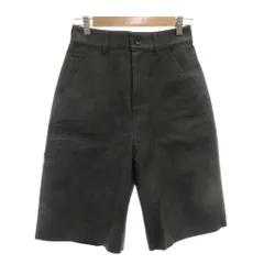 B&Y ユナイテッドアローズ BEAUTY&YOUTH ビューティー&ユース 美品 レザーライク ハーフパンツ S カットオフ ダークグレー /AE