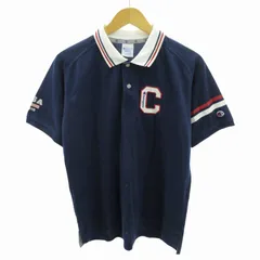 チャンピオン CHAMPION 近年 ポロシャツ ゴルフウエア ロゴ 刺繍 半袖 M 紺 ネイビー C3-TG312 0715