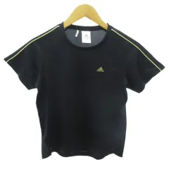 アディダス adidas 美品 クリマ CLIMA365 Ｔシャツ ロゴ プリント M 黒 ブラック 1104