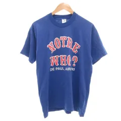 ベルバシーン Velva Sheen 90s Tシャツ 半袖 L 青 ブルー カレッジプリント NOTRE WHO? /NL