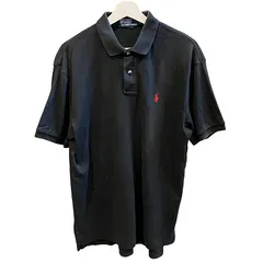 ポロ バイ ラルフローレン Polo by Ralph Lauren ポニー刺繍 ワンポイント ロゴ ポロシャツ 半袖 薄手 Mサイズ 黒 ブラック ☆AA★