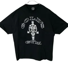 CHM GOLD’S GYM Tシャツ XLサイズ USA製 コットン ブラック フロントロゴ 筋トレ ジム メンズ レディース ユニセックス 古着 半袖 カットソー フィットネス トレーニングウェアのサムネイル