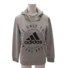 アディダス adidas パーカー フーディ スウェット プルオーバー ロゴ プリント 長袖 150 グレー /FF