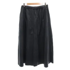 マックス&コー MAX&CO. 美品 フェイクレザースカート 無地 ロング ネイビー XL /MG