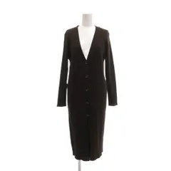 ナノユニバース nano universe 美品 ロングカーディガン F 茶色 ブラウン リブ編み Vネック 長袖 /MG 