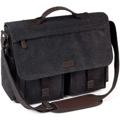 【人気商品】メンズ 帆布 ショルダーバッグ メッセンジャーバッグ 大容量 撥水加工 14-17インチPC収納 ビジネスバッグ 通学 通勤 斜めがけバッグ A4 カバン