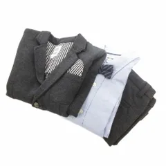 ビーミングバイビームス B:MING LIFE STORE by BEAMS セットアップ スーツ フォーマル ジャケット シャツ ハーフパンツ 3点セット 120 青 ブルー グレー /FF