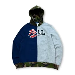 ポロラルフローレン カモフラージュ COLORブロック フードジップアップ