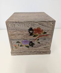 幸運の桐 蒔絵 小箪笥 やまごの桐/小物入れ/ミニタンス/二段引き出し