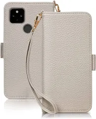SZJAMIE Google Pixel 4a 5G 手帳型 スマホケース pixel4a 5G 手帳型カバー グーグル ピクセル 4a 5G 携帯ケース 純正 財布型 全面保護 ストラップ付き 手帳型ケース(Google Pixel 4a 5G対応,グレー)のサムネイル
