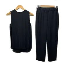 theory(セオリー) レディースパンツセットアップ レディース美品  - ダークネイビー×ライトグレー ストライプ