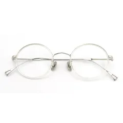 美品 金子眼鏡 × ISSEY MIYAKE イッセイミヤケ カネコガンキョウ メガネフレーム ROUND-V 日本製 CL クリア/シルバー 54000757のサムネイル