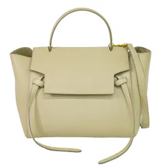 本物 セリーヌ CELINE ベルトバッグ マイクロ 2WAY ショルダーバッグ ハンドバッグ レザー ベージュ バッグ 中古・