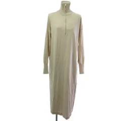 ダイアグラム Diagram 0325133421 ストレートニットワンピース ロング ハーフジップ 長袖 アイボリー 36