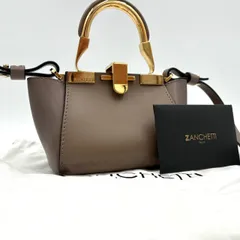 【美品】ZANCHETTI ザンケッティ アムレット 2way ミニ ショルダーバッグ トープのサムネイル