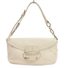 セルジオロッシ Sergio rossi ショルダーバッグ 肩掛け レザー 白 ホワイト