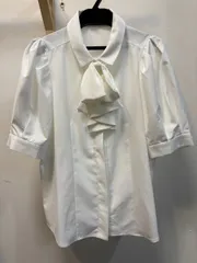 ◆an another angelus アンアナザーアンジェラス ブラウス 白系 ホワイト ドレープタイ付ブラウス 53BF01h004 フリーサイズ 中古◆21146★のサムネイル