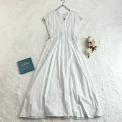 ZARA ザラ ノースリーブワンピース フレア Vネック リボン ウエストギャザー 無地 ホワイト 白 コットン