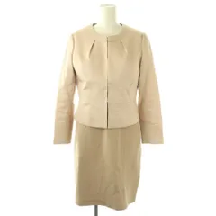 23区 オンワード樫山 vingt-trois ジャケット ワンピース セットアップ 半袖 膝丈 38 ベージュ 白 /NR ■OS