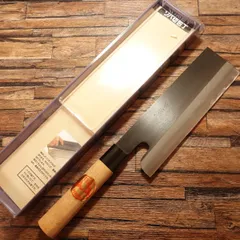 関孫六 麺切包丁 研ぎ済 黒打ち 麺切り包丁 蕎麦切り ソバ切り 箱付き ほぼ未使用保管品 215mmのサムネイル
