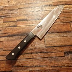 三木道場作 青鋼 手打秘造 三徳包丁 18cm 道場作 鎚目模様 青紙鋼 三徳包丁 175mm - オンラインショップ